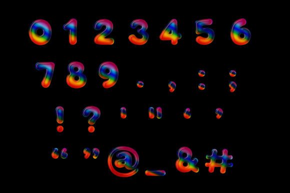 Bubbles Rainbow Font - Preview 3