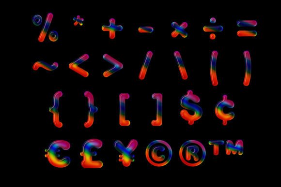 Bubbles Rainbow Font - Preview 4