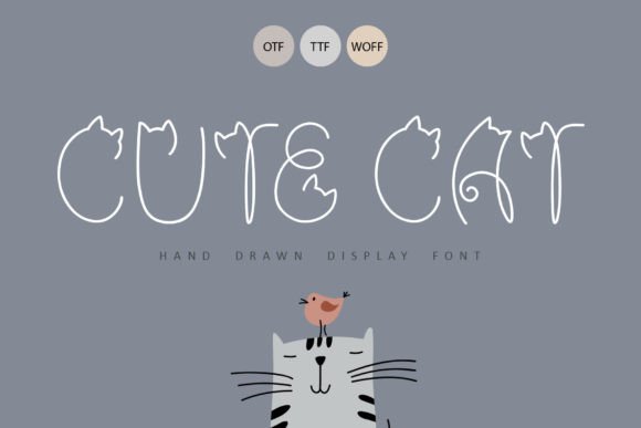 Cute Cat Font Happy Letters