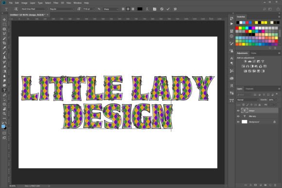 Mardi Gras Plaid Font PNG with transparent background - Preview 1
