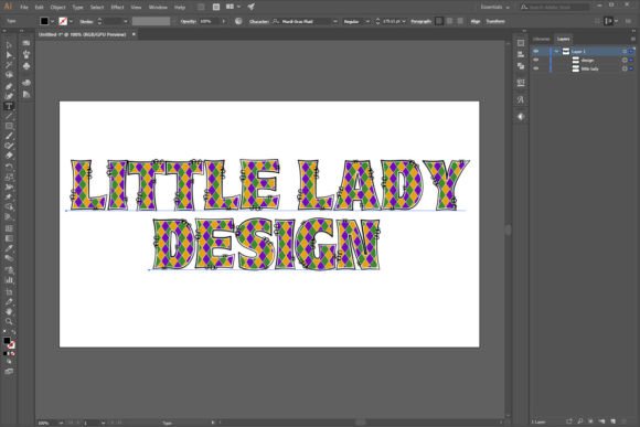 Mardi Gras Plaid Font PNG with transparent background - Preview 2