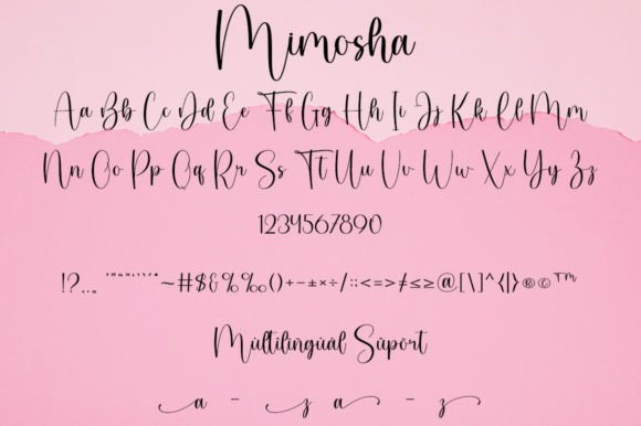 Mimosha Font PNG with transparent background - Preview 5
