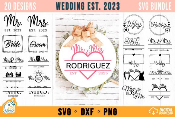 Mr and Mrs Wedding Sign EST 2023 Graphic Crafts By VeczPNGHouse