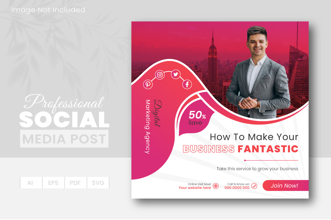 Social Media Post Design Template Graphic by tinmograph · Creative Fabrica