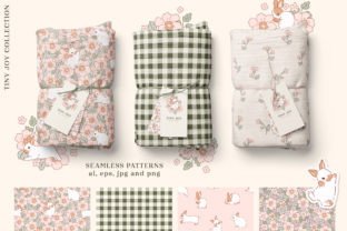 Cute Bunnies Digital Papers Easter Bunny Graphic by Julia Dreams ...