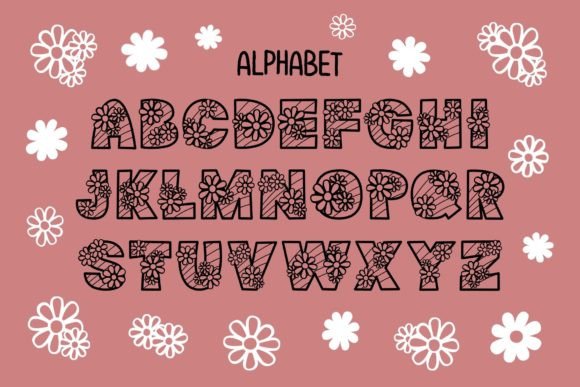 Daisy Rainbow Font PNG with transparent background - Preview 1