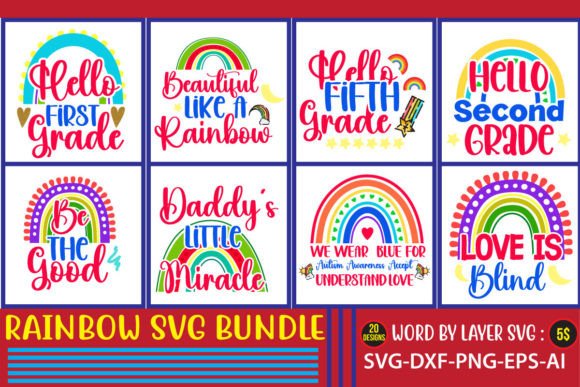Rainbow SVG Bundle Graphic by SimaCrafts · Creative Fabrica