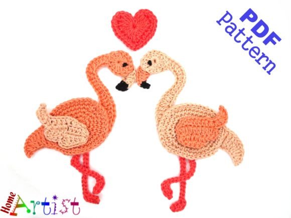Flamingo Crochet Applique Pattern