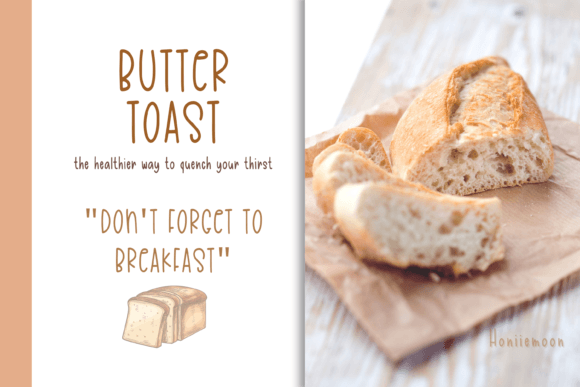 Butter Toast Font PNG with transparent background - Preview 3