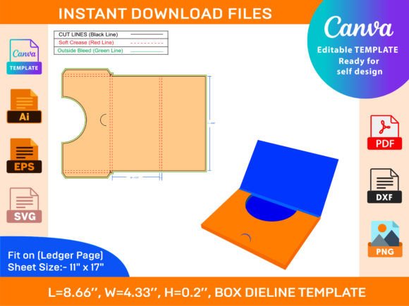 Card Holder Envelope Dieline Template Graphic Print Templates By DesignConcept