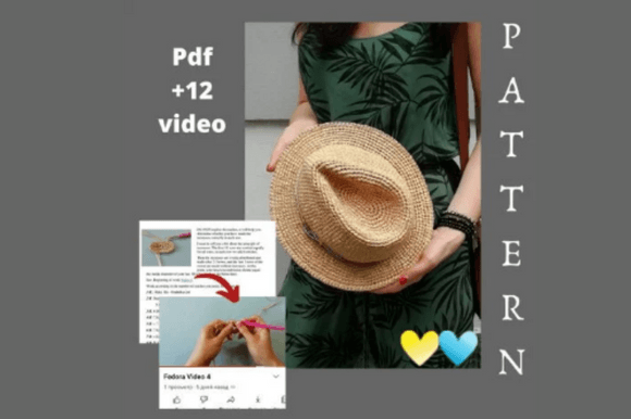 Crochet Cowboy Sun Hat Pattern FedoraHat