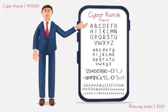 Cyber Komik Font PNG with transparent background - Preview 1