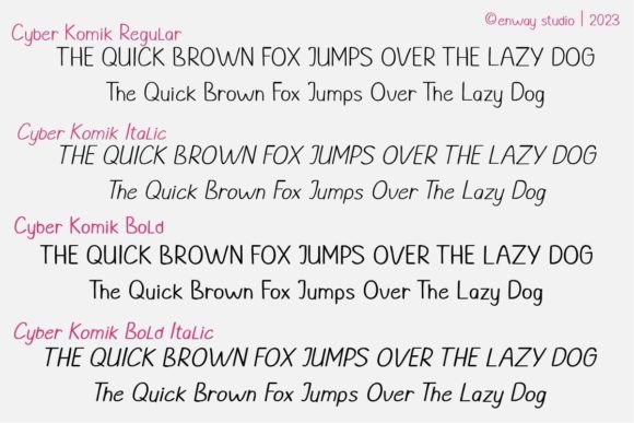 Cyber Komik Font PNG with transparent background - Preview 2