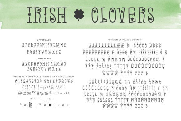 Irish Clovers Font - Preview 1