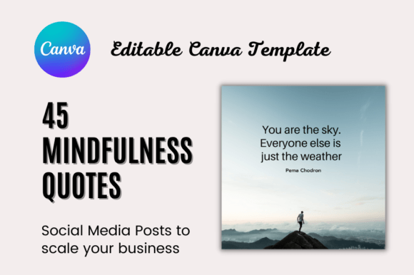 Mindfulness Image Quote Template