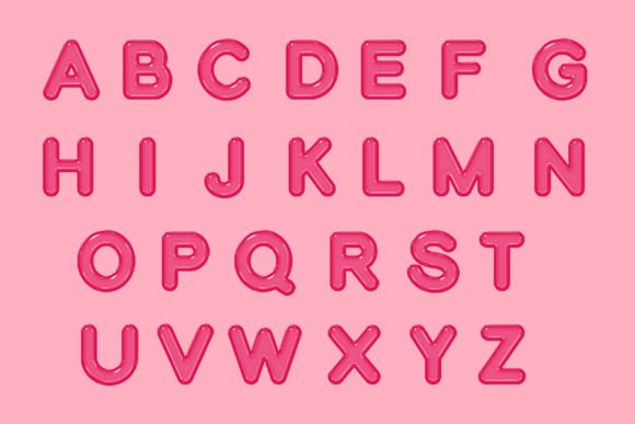 Pink Jelly Font PNG with transparent background - Preview 1