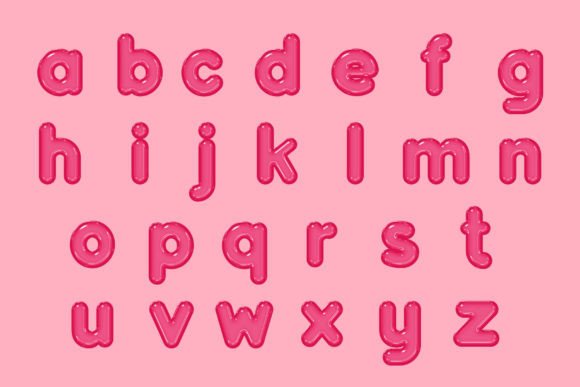 Pink Jelly Font PNG with transparent background - Preview 2