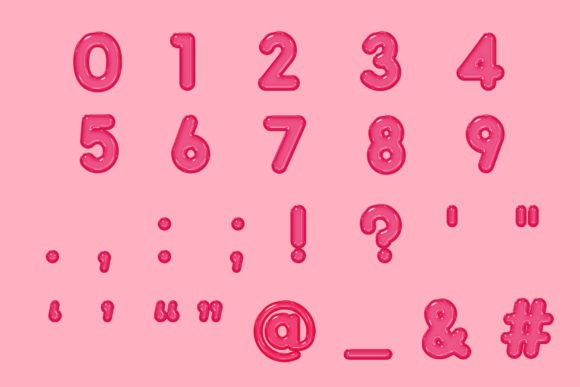 Pink Jelly Font PNG with transparent background - Preview 3