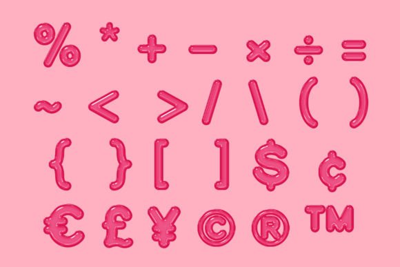 Pink Jelly Font PNG with transparent background - Preview 4
