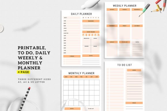 Printable Canva planner with daily weekly monthly and to-do pages
