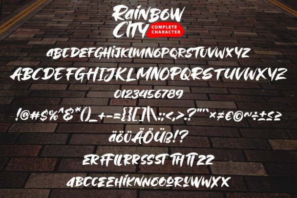 Rainbow City Font PNG with transparent background - Preview 4