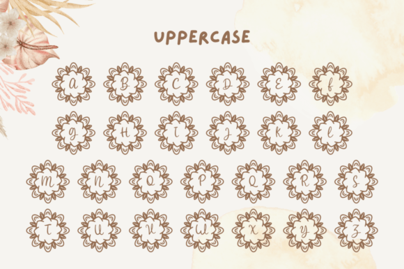 Rositha Monogram Font PNG with transparent background - Preview 4