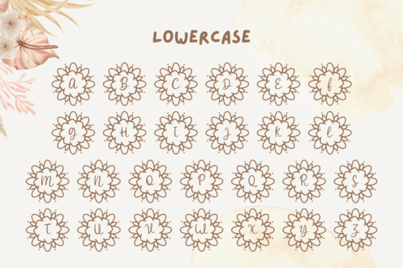 Rositha Monogram Font PNG with transparent background - Preview 5
