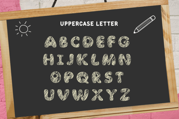 Sketch Groovy Font PNG with transparent background - Preview 4