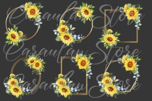Sunflower Frames, Geometric Frames Graphic by CaraulanStore · Creative ...