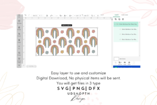 Boho Rainbow with Flowers Can Glass Svg Graphic by UDShopTHDesign ...