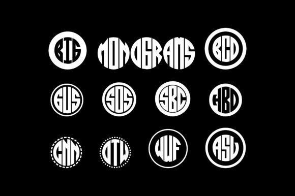 Circle Monogram Font PNG with transparent background - Preview 1
