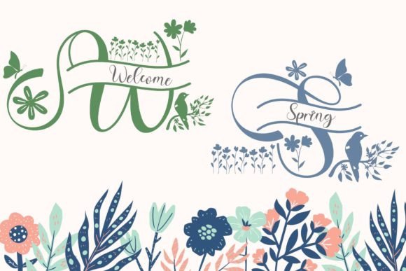 Cute Spring Monogram Font - Preview 1