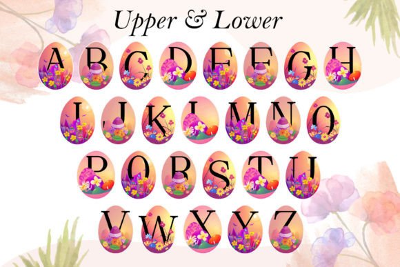 Egg Floral Font - Preview 1