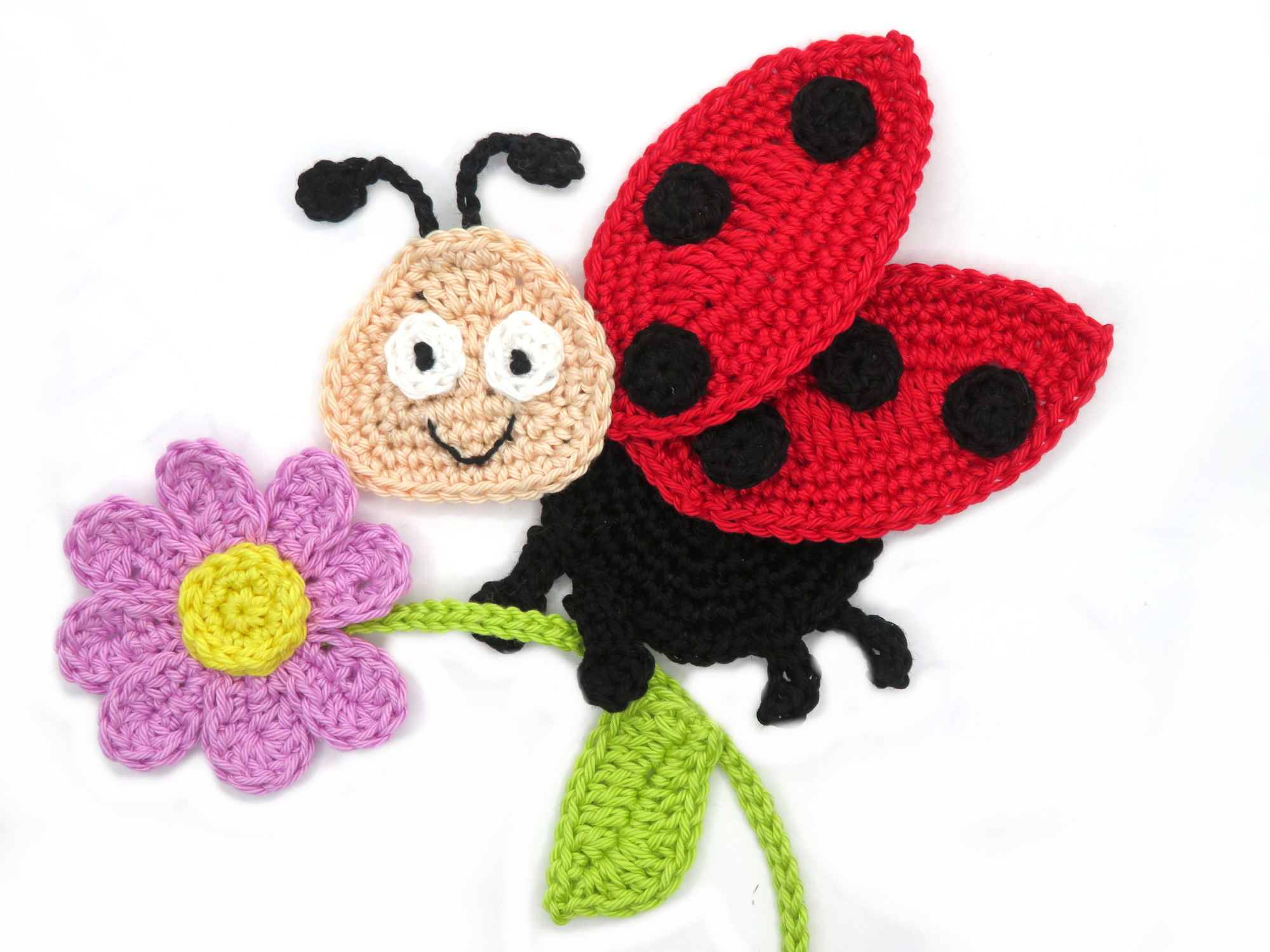 Ladybug Crochet Applique Pattern
