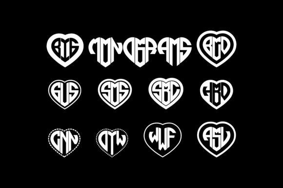 Love Monogram Font PNG with transparent background - Preview 1