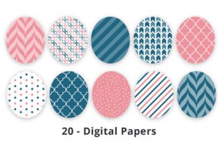 Pink and Blue Digital Paper Background Graphic by Lemon Paper Lab ...