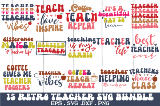 Retro Teacher SVG Bundle Graphic by PrintableStore · Creative Fabrica