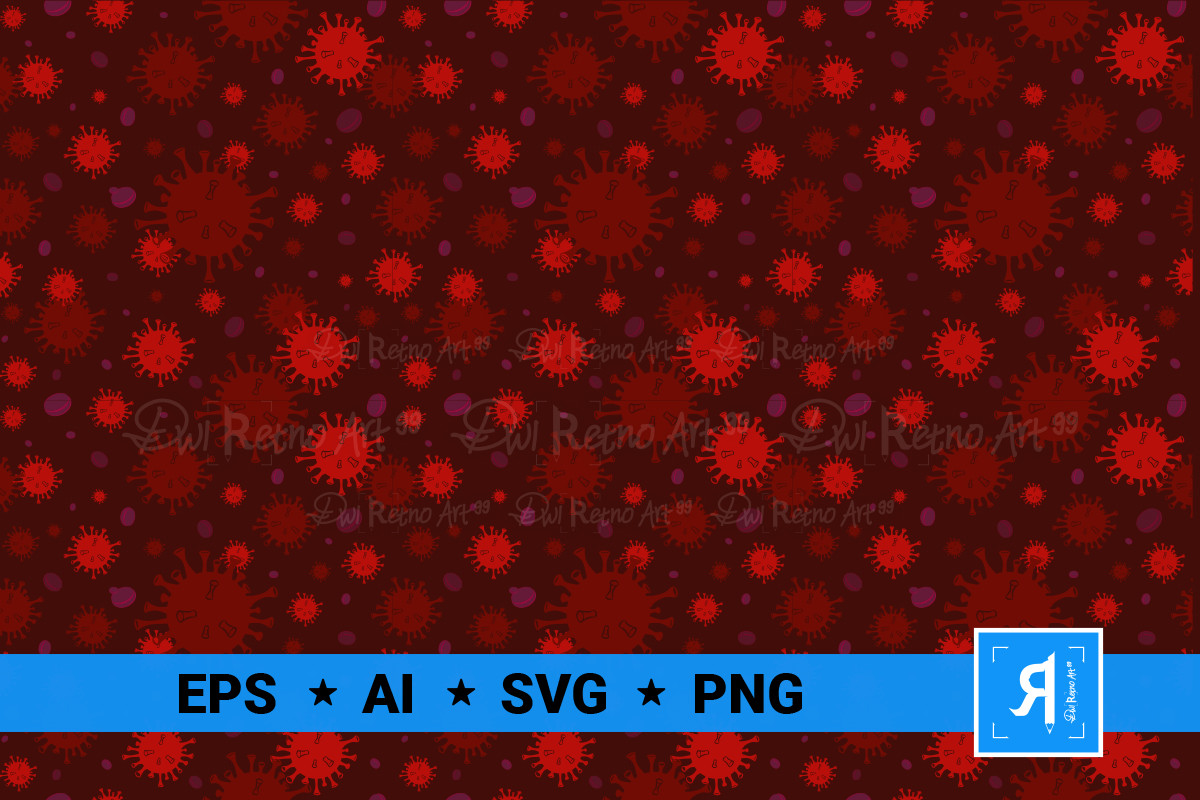 Seamless Pattern Corona Covid-19 Red Graphic by DwiRetnoArt99 ...