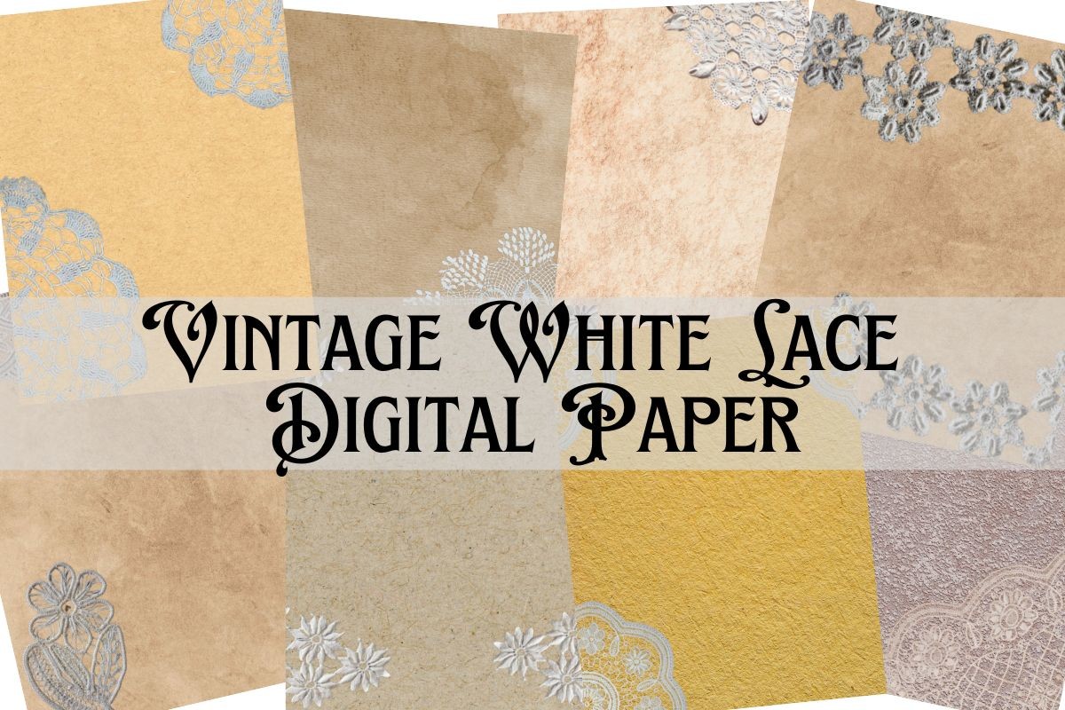 Vintage White Lace Digital Paper Graphic by Jada Boutique Design ...