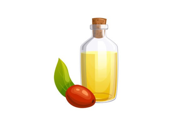 Jojoba Natural Oil Cartoon Vector