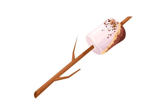 Marshmallow Stick Cartoon Vector
