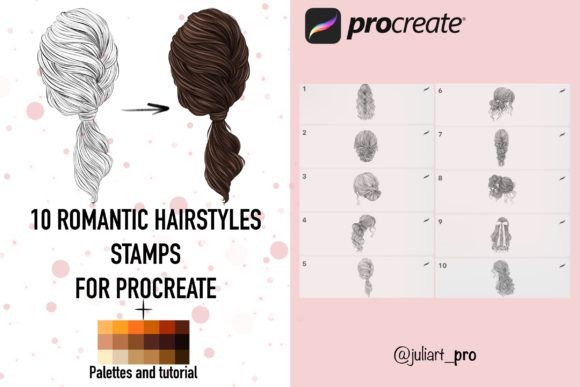 10 Hairstyles Stamps for Procreate