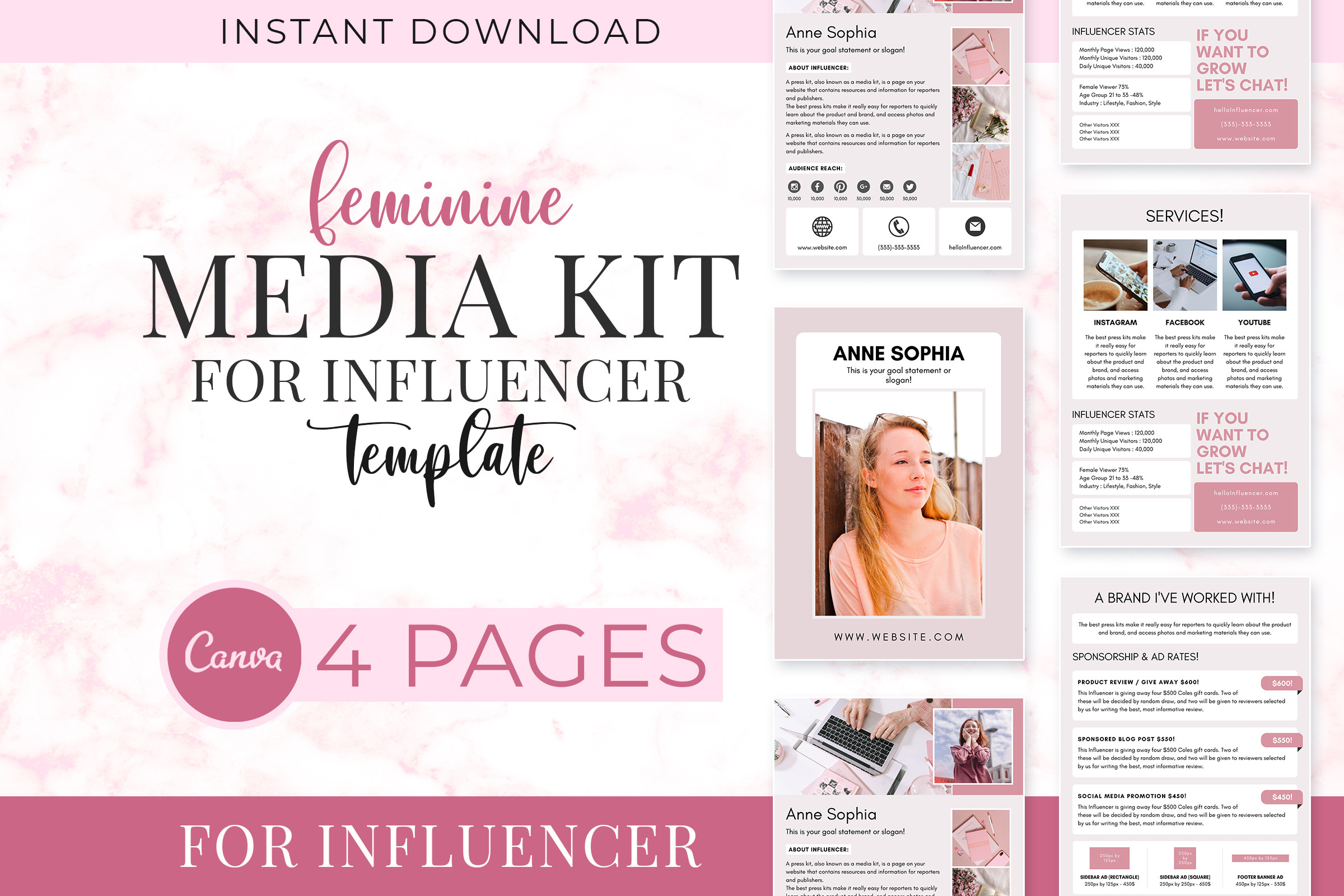 4 Page Media Kit Template Graphic by SnapyBiz · Creative Fabrica