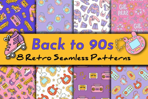 Acid Y2k Seamless Patterns & Papers Graphic by Rin Green · Creative Fabrica