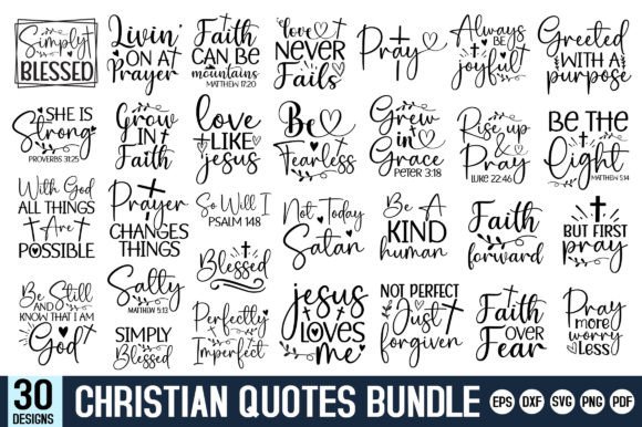 Christian Quotes Bundle SVG, Faith Svg