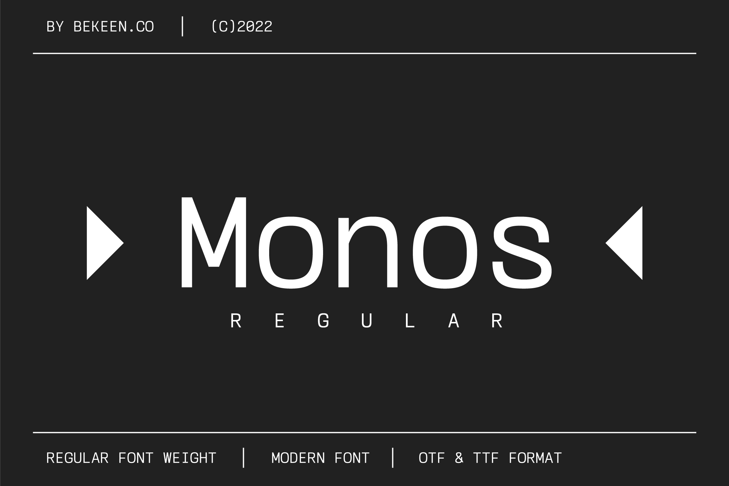 Monos — minimalist neutral monospace font