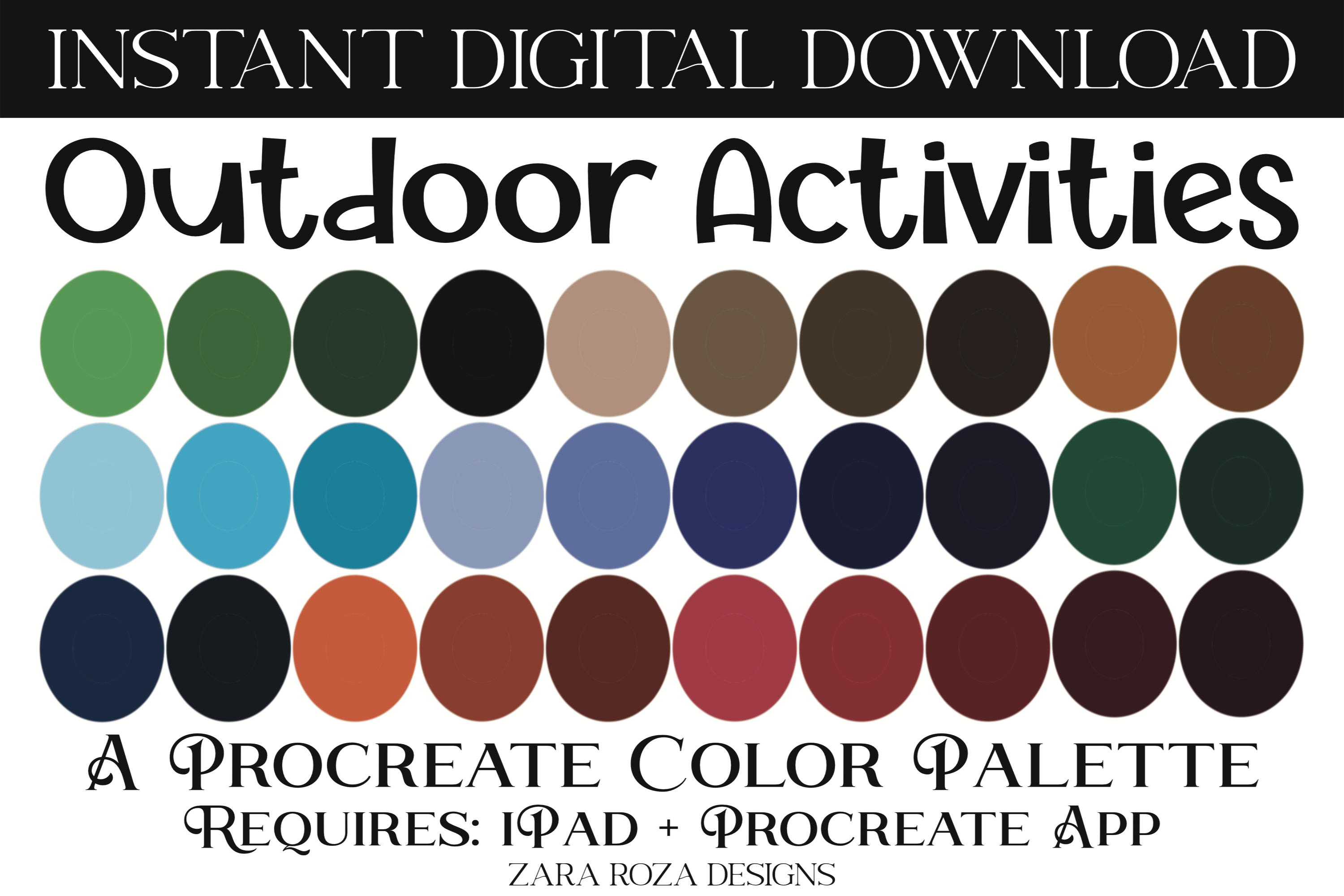 Outdoor Activities Procreate Palette