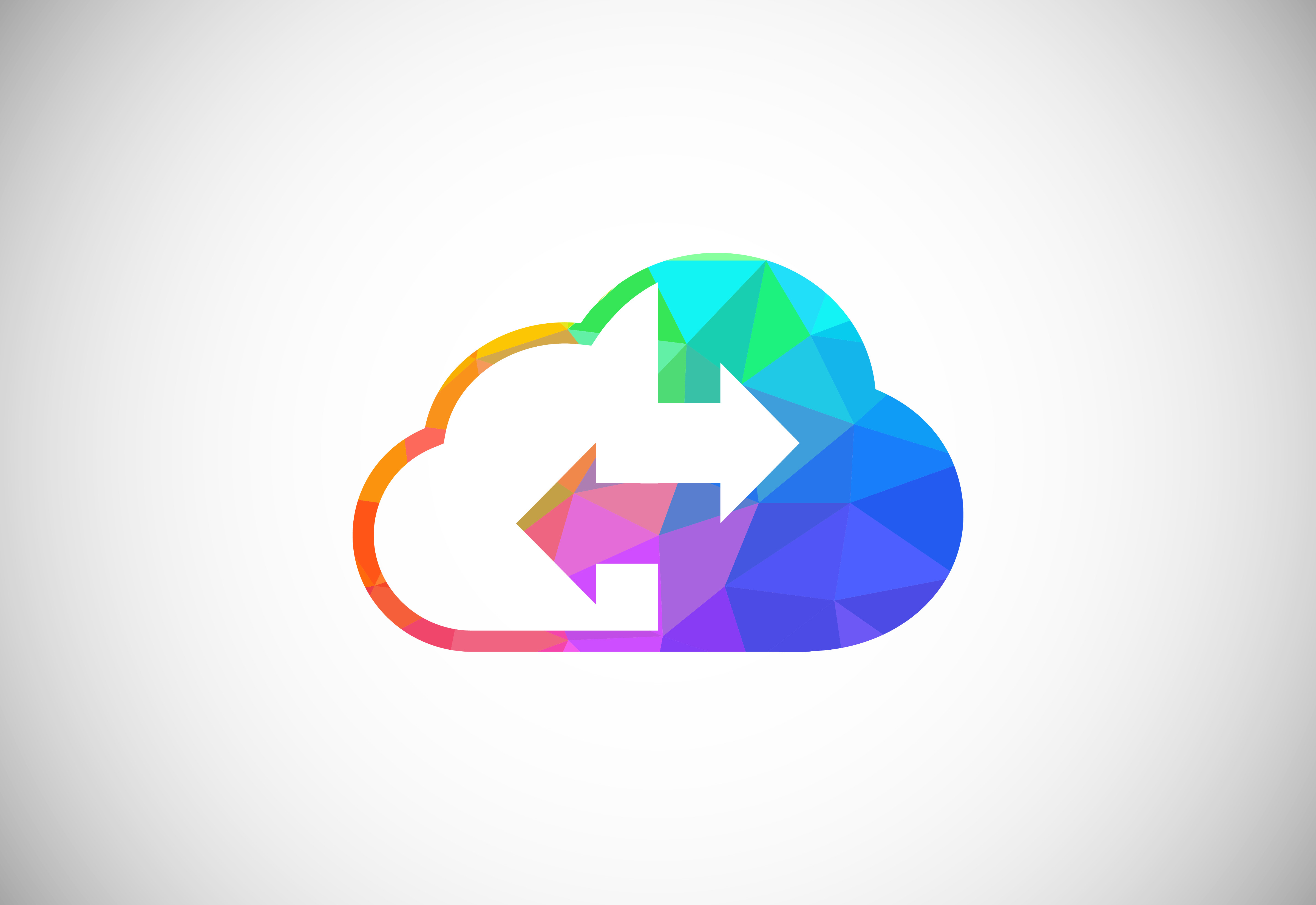 Polygonal Low Poly Cloud Computing Logo. Graphic by makhondesign ...