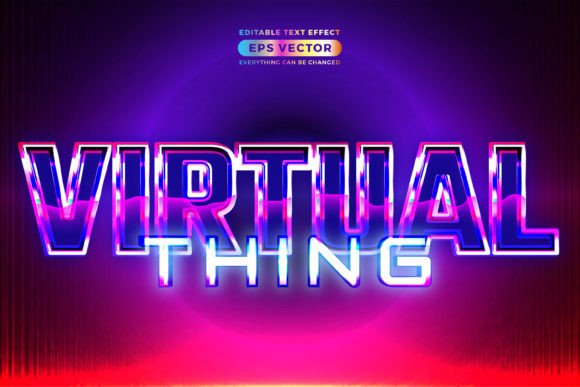 Retro Text Effect Virtual Thing Futurist