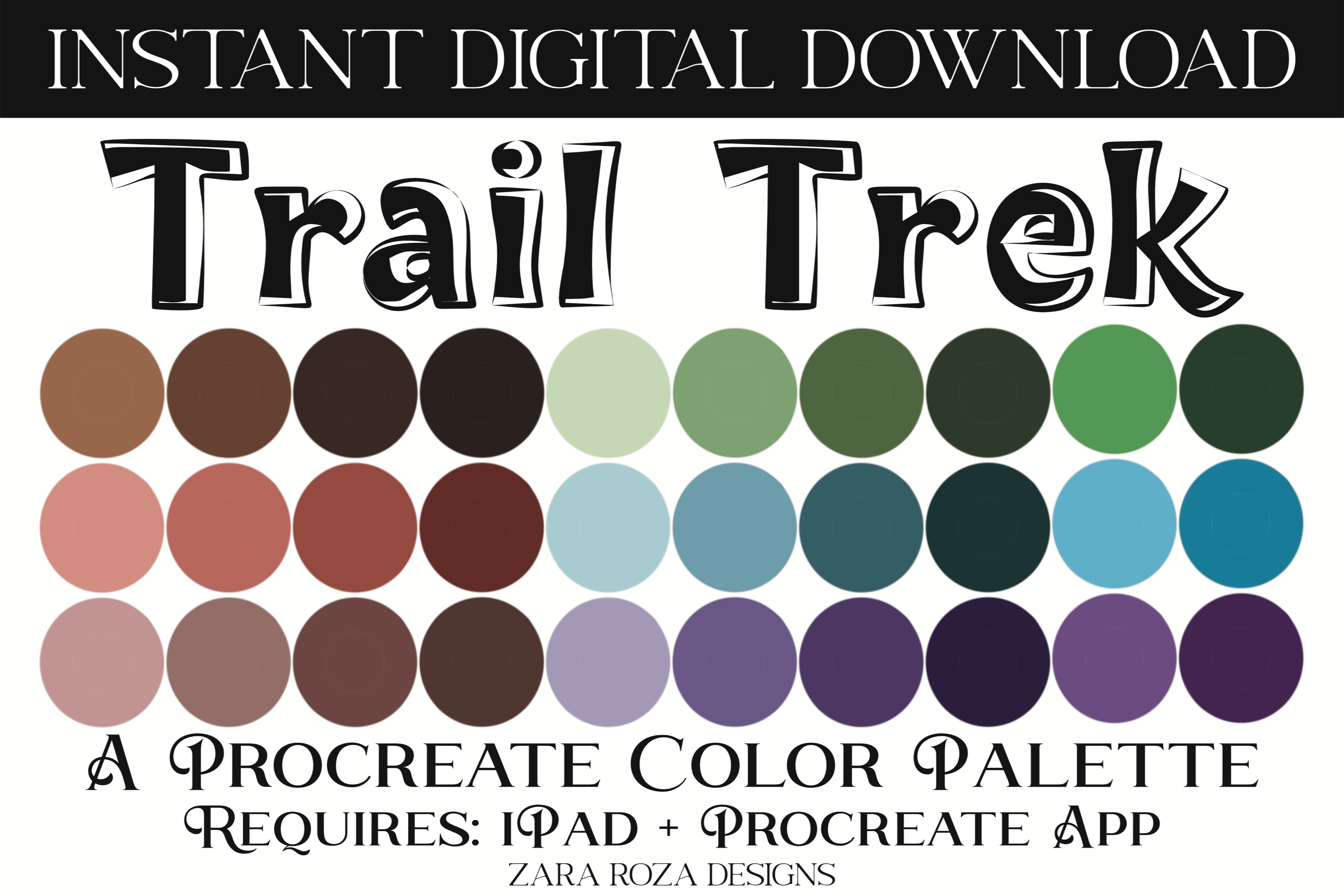 Trail Trek Procreate Color Palette